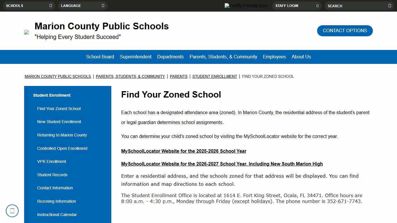 Find Your Zoned School - Marion County Public Schools